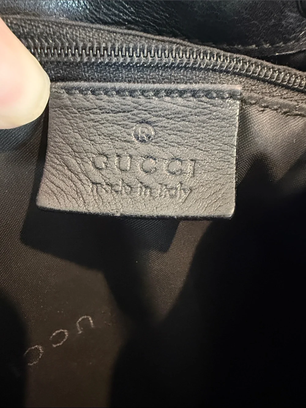 Vintage Gucci Black Nylon Leather Drawstring Backpack